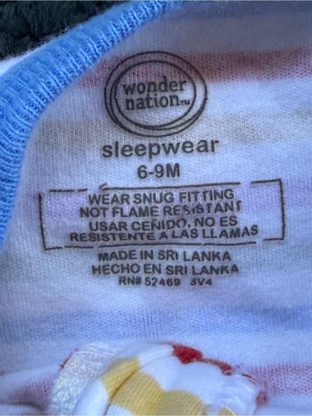 wonder nation Multicolor Striped Footed One-Piece with Blue Trim - Picture 3 of 5